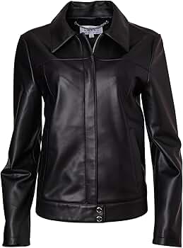 Amazon.com: Nicole Miller Women's Genuine Leather Jacket With Zip